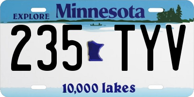MN license plate 235TYV