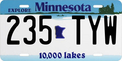 MN license plate 235TYW