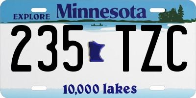 MN license plate 235TZC