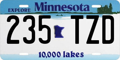 MN license plate 235TZD