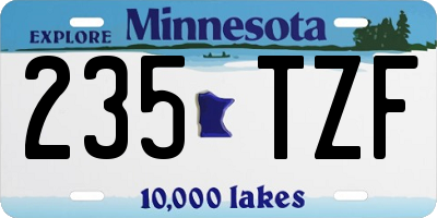 MN license plate 235TZF