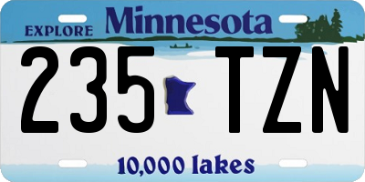 MN license plate 235TZN
