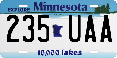 MN license plate 235UAA
