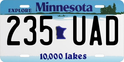 MN license plate 235UAD