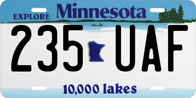 MN license plate 235UAF