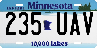 MN license plate 235UAV
