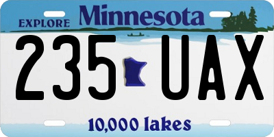 MN license plate 235UAX