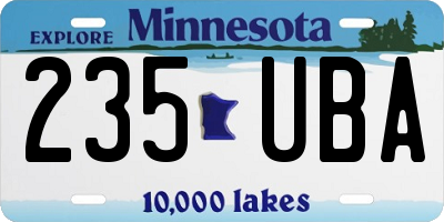 MN license plate 235UBA