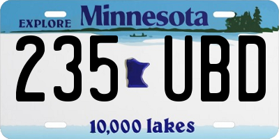 MN license plate 235UBD