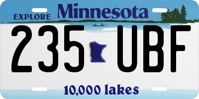 MN license plate 235UBF
