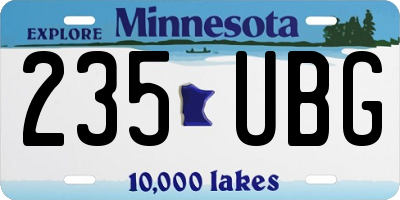 MN license plate 235UBG