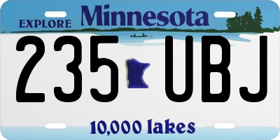 MN license plate 235UBJ