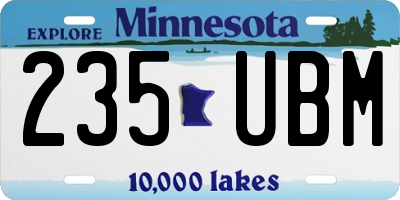 MN license plate 235UBM