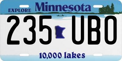 MN license plate 235UBO