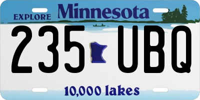 MN license plate 235UBQ