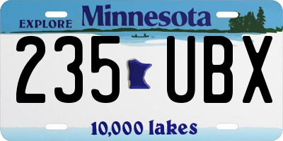 MN license plate 235UBX