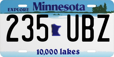 MN license plate 235UBZ