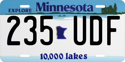 MN license plate 235UDF