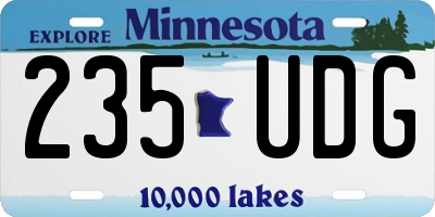 MN license plate 235UDG