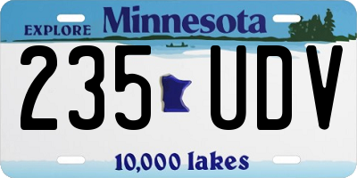 MN license plate 235UDV