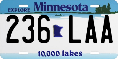 MN license plate 236LAA