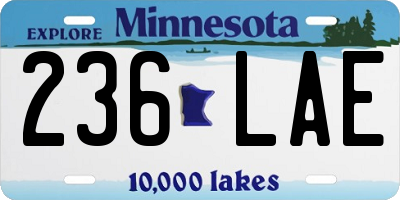 MN license plate 236LAE