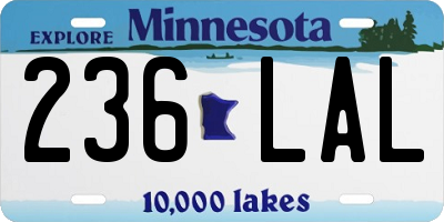 MN license plate 236LAL