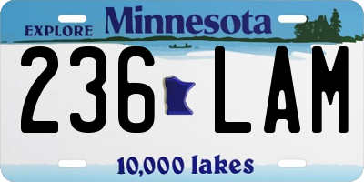 MN license plate 236LAM
