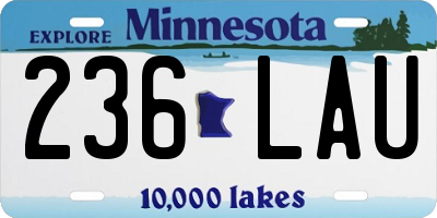 MN license plate 236LAU