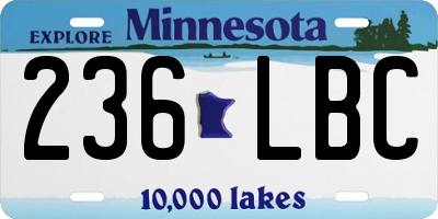 MN license plate 236LBC