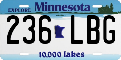 MN license plate 236LBG