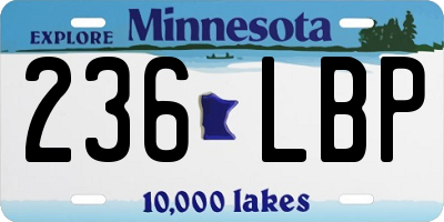 MN license plate 236LBP