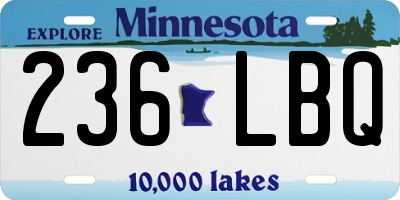 MN license plate 236LBQ