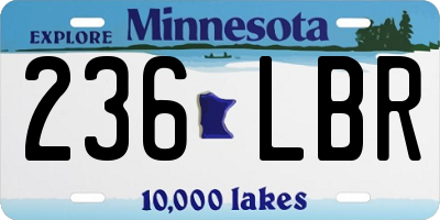 MN license plate 236LBR