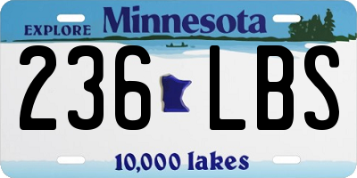 MN license plate 236LBS