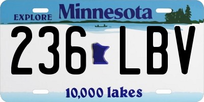 MN license plate 236LBV