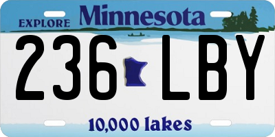 MN license plate 236LBY