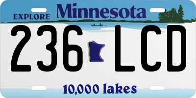 MN license plate 236LCD