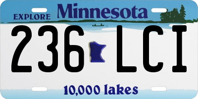MN license plate 236LCI