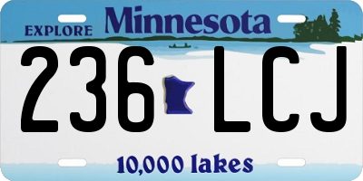 MN license plate 236LCJ