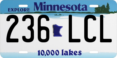 MN license plate 236LCL