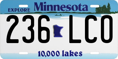 MN license plate 236LCO