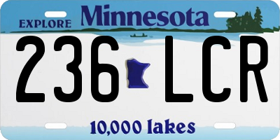 MN license plate 236LCR