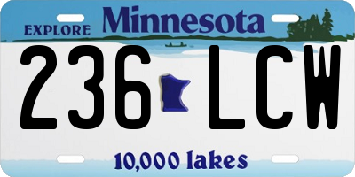 MN license plate 236LCW