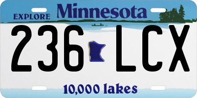 MN license plate 236LCX