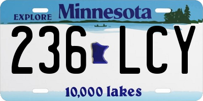 MN license plate 236LCY