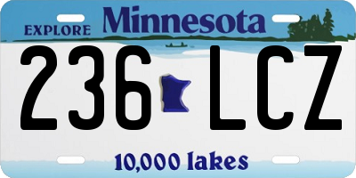 MN license plate 236LCZ
