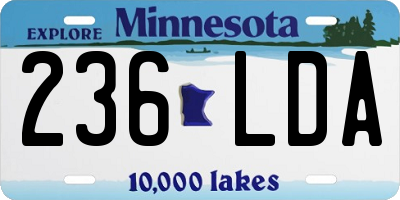 MN license plate 236LDA