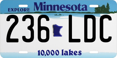 MN license plate 236LDC