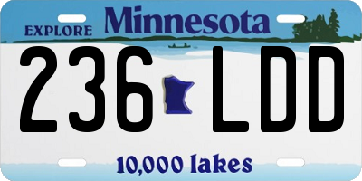 MN license plate 236LDD